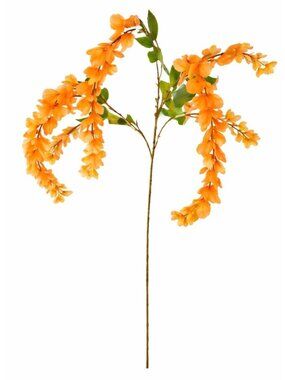 Orange Wisteria Stem 43 Inch Artificial Hanging Flowers Tangerine Silk Wisteria
